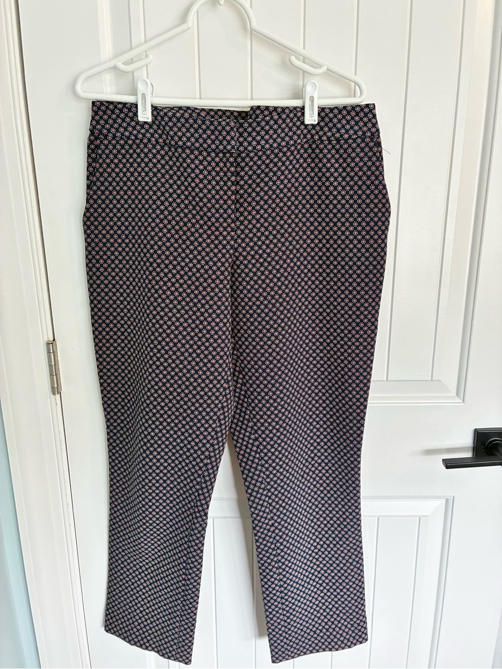 Carolina Belle Navy Pants with Red and White Geometric Print